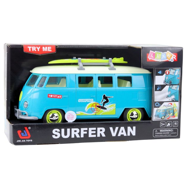Car Surfer Van Bus Surfboard Lights Sounds Turquoise 2