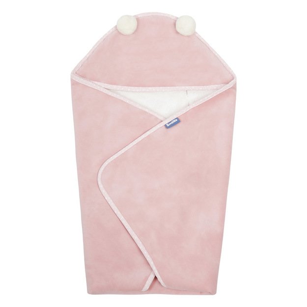 CARRY COT SWADDLE PLUSH BLANKET RAM 75X75 PINK