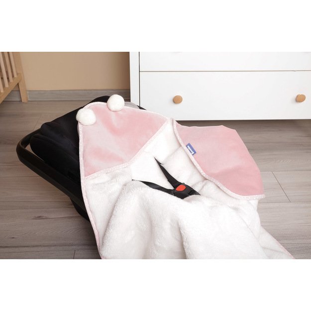 CARRY COT SWADDLE PLUSH BLANKET RAM 75X75 PINK 6