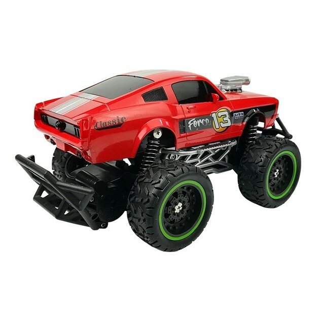 Nuotoliniu būdu valdomas automobilis Off-road R/C Raudoni aukšti ratai 8
