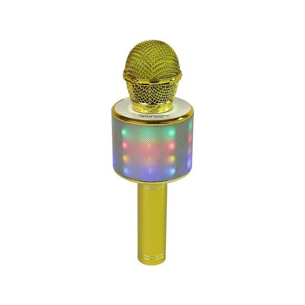 Wireless Microphone USB Speaker Karaoke Recording Model WS-858 Gold 1