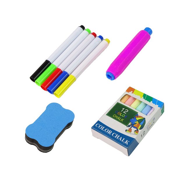 2 in 1 Educational Blackboard Blue Chalk Marker Pens 2