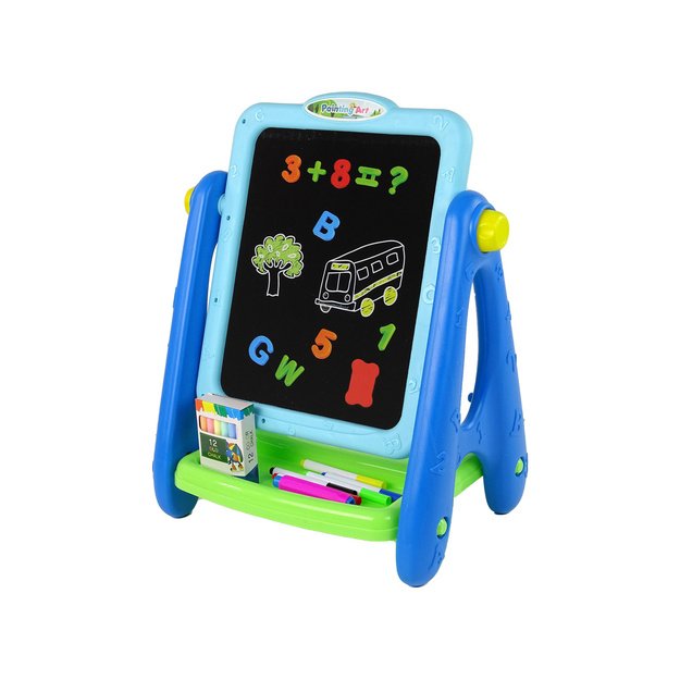 2 in 1 Educational Blackboard Blue Chalk Marker Pens 3