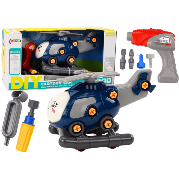 DIY Turning Cartoon Helicopter Blue