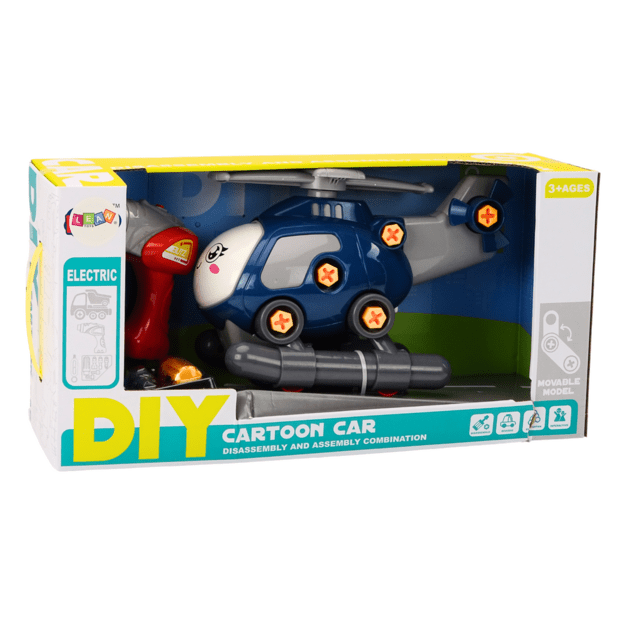 DIY Turning Cartoon Helicopter Blue 3