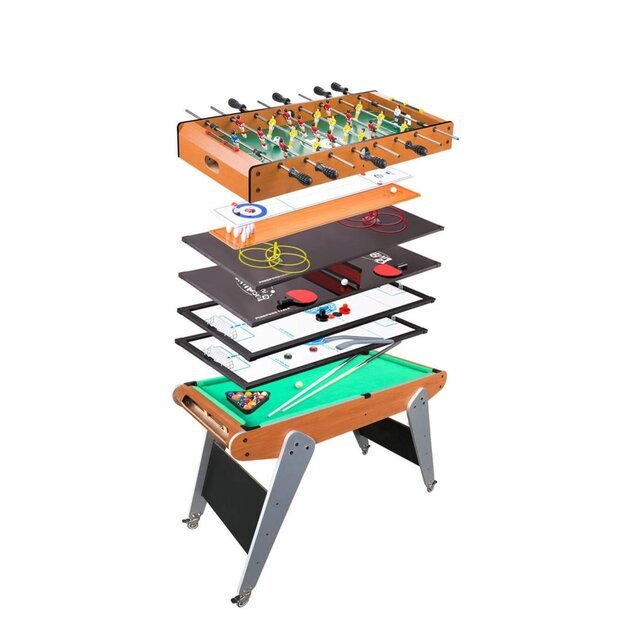 8in1 mobilusis žaidimų stalas Ping pongas Biliardas Boulingas Ledo ritulys