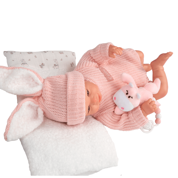 Arias Reborn lėlė kūdikėlis rožiniais rūbeliais, Lucia, 45 cm 13