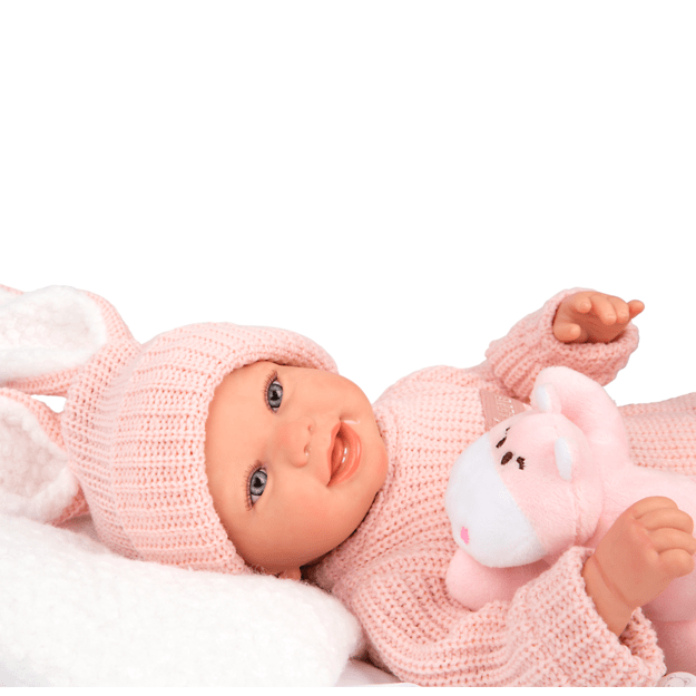 Arias Reborn lėlė kūdikėlis rožiniais rūbeliais, Lucia, 45 cm 10