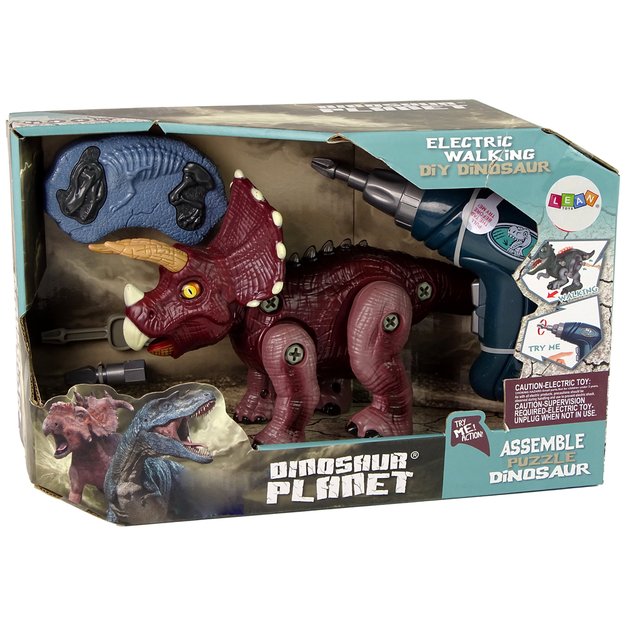 Besisukantis dinozauras su grąžtu Plastikinis 5