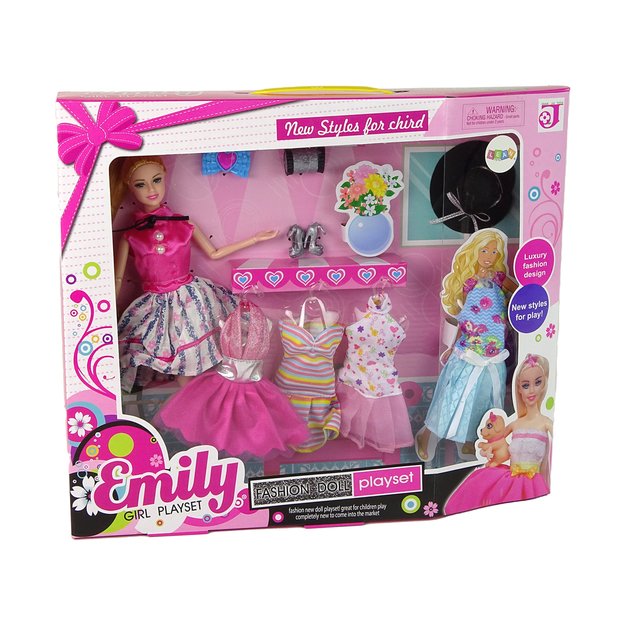 Kūdikių lėlės Emily priedai Nuimamos suknelės 5