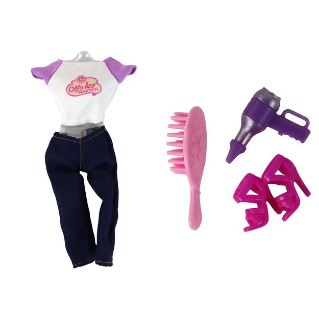 Lucy lėlių rinkinys Nėščios kūdikio vežimėlis Ilgi rudi plaukai 2