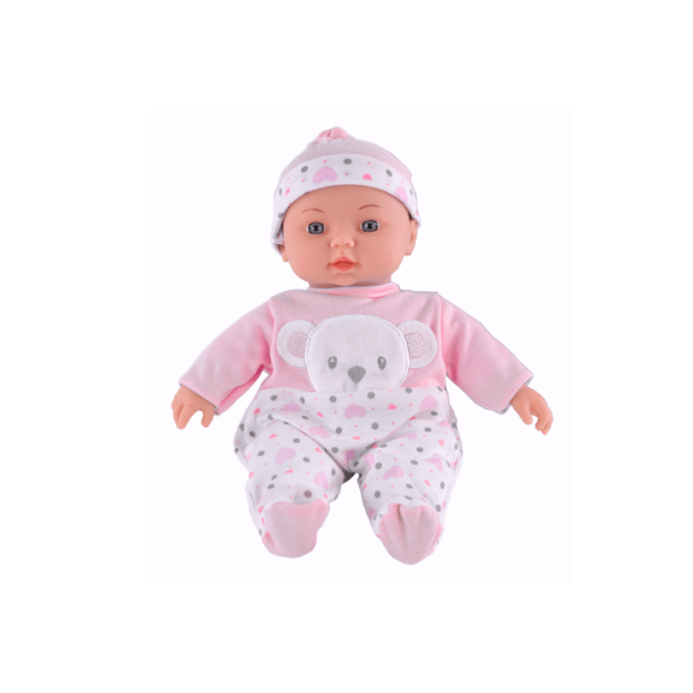 Baby Doll Pink Pajamas with Teddy Bear Hat Sounds