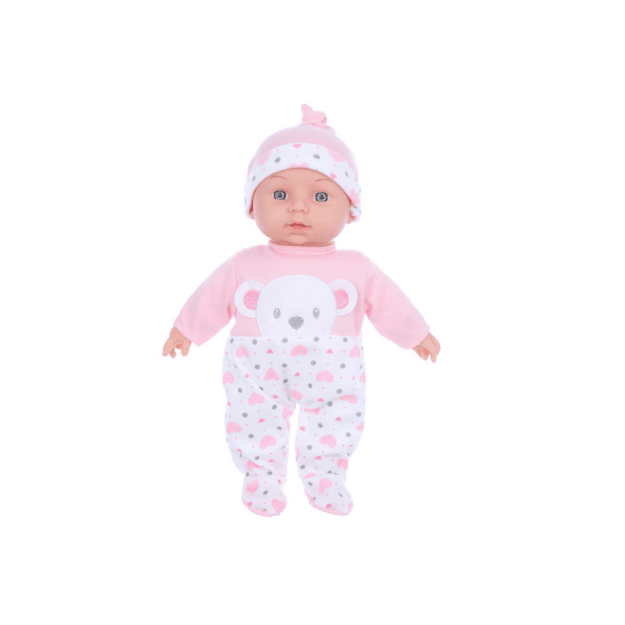 Baby Doll Pink Pajamas with Teddy Bear Hat Sounds