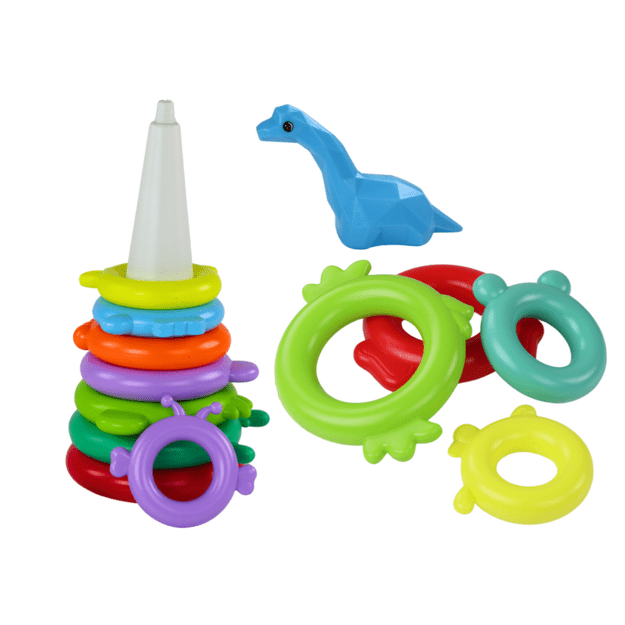 Žirafos piramidės dėlionė 13 ratų spalvinga 43cm x 18cm x 18cm 5