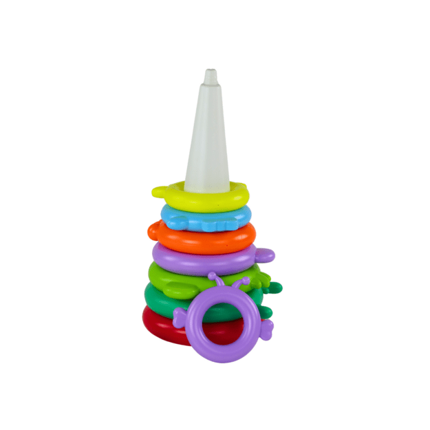 Žirafos piramidės dėlionė 13 ratų spalvinga 43cm x 18cm x 18cm 4