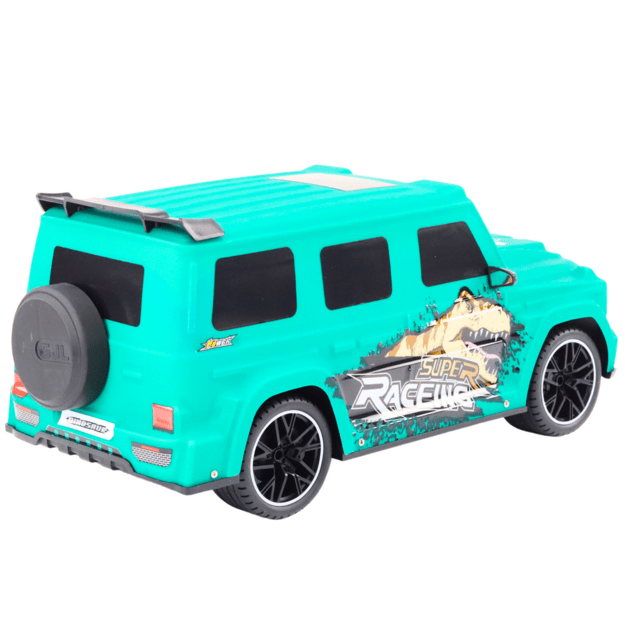 Nuotoliniu būdu valdomas RC automobilis su dinozauru, 1:10 mastelio, žalias 7