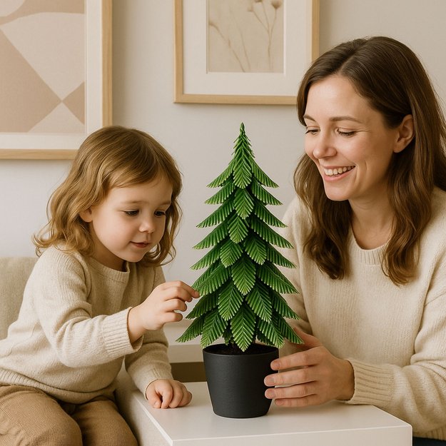 Artificial Decorative Christmas Tree in a Pot, Silver Finish, 32 x 12 cm 5