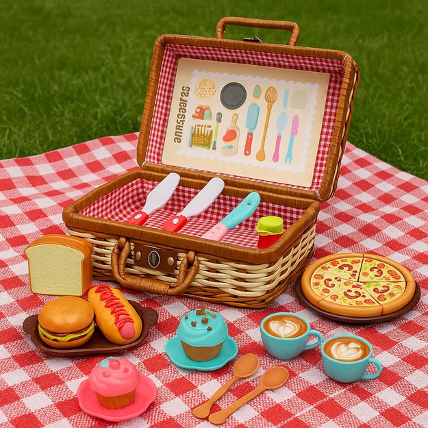 Picnic Basket Set Braided Food Accessories 33 pcs. 4