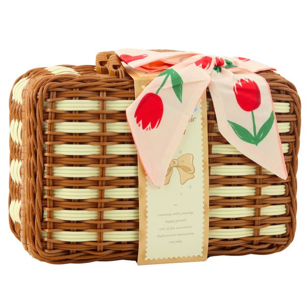 Picnic Basket Set Braided Food Accessories 33 pcs. 6