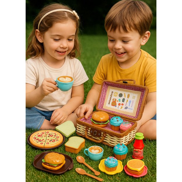 Picnic Basket Set Braided Food Accessories 33 pcs. 5