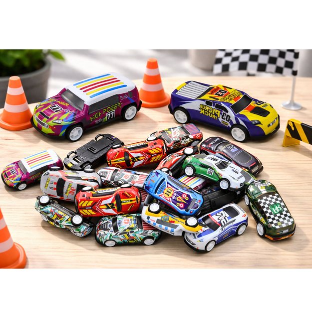 Set of Cars in Suitcase 25 Pieces Mat with Roads