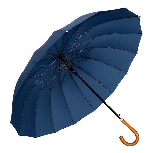 Large Automatic Umbrella with Shoulder Cover 24-Rib Navy Blue 115 cm 1
