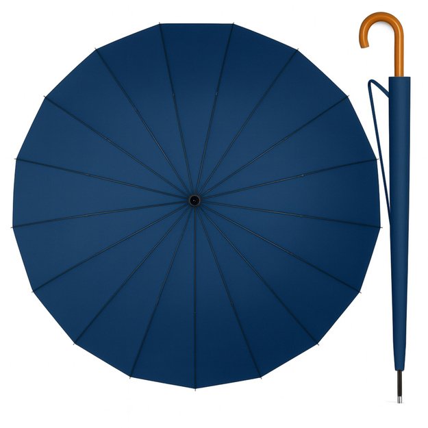 Large Automatic Umbrella with Shoulder Cover 24-Rib Navy Blue 115 cm 3