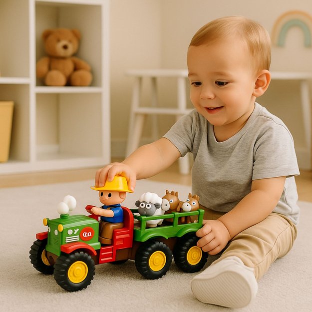 Educational Interactive Tractor for Toddlers Animals Lights Sounds 3