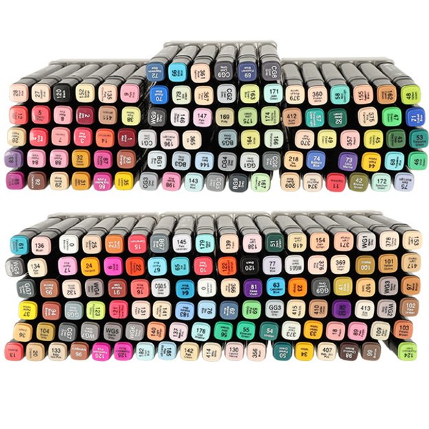 Dvipusiai spalvoti flomasteriai su dėklu 204 vnt. 7