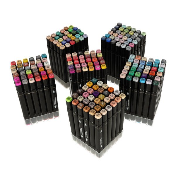 Dvipusiai spalvoti flomasteriai su dėklu 204 vnt. 8