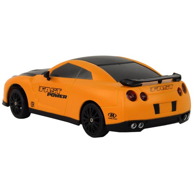Remote Controlled Sports Car R/C 1:24 Yellow Interchangeable Wheels