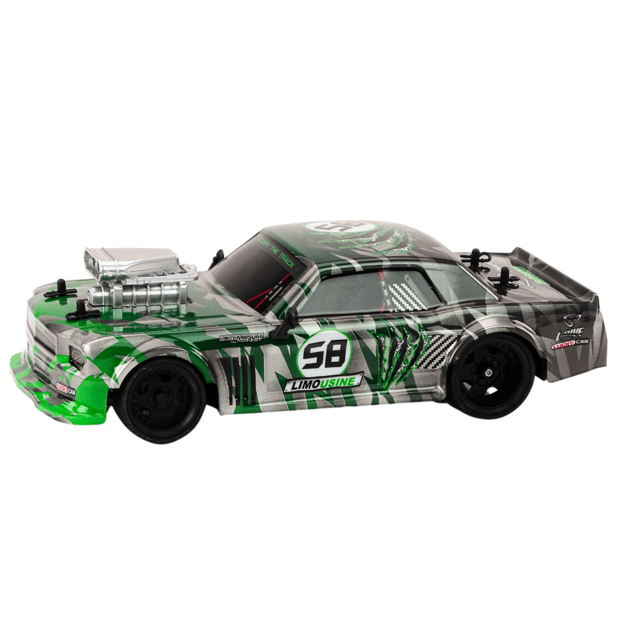 RC nuotolinio valdymo automobilis 1:16 Drift Guminiai ratai Žalia 4