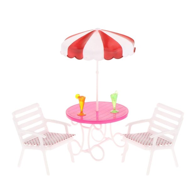 Summer Resort Doll Set with Pool, Slide, Sunbeds, and Umbrella 2