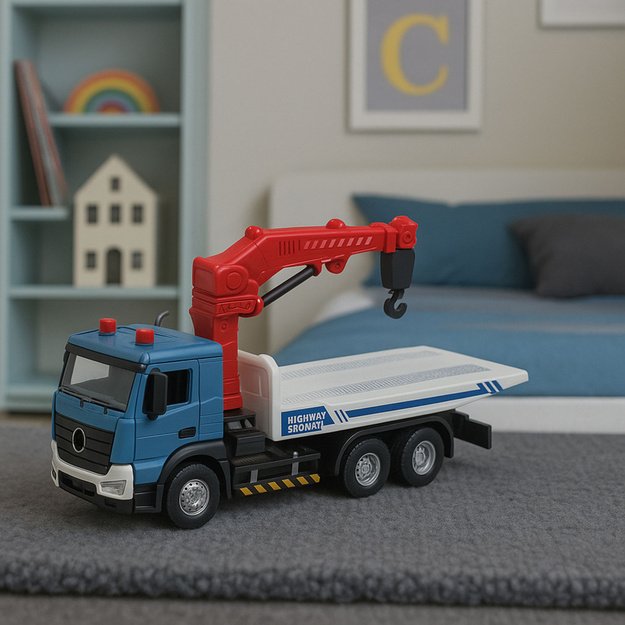 Tow Truck with Tow Truck Metal Cabin Lights Sounds 2