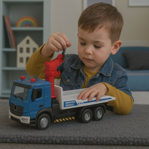 Tow Truck with Tow Truck Metal Cabin Lights Sounds 4