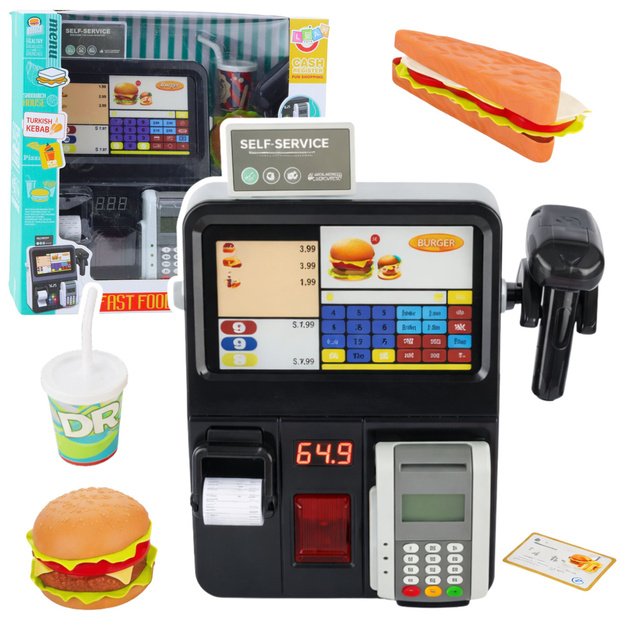 Self-service checkout terminal scanner lights sounds