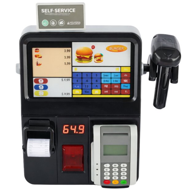 Self-service checkout terminal scanner lights sounds 1