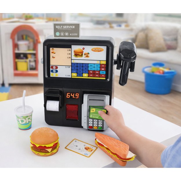 Self-service checkout terminal scanner lights sounds 3