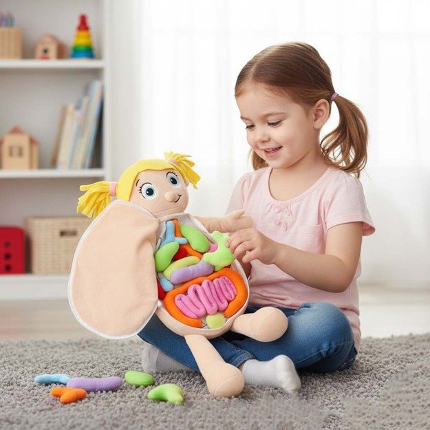 Anatomijos besimokanti mergaitė lėlė talismanas 10