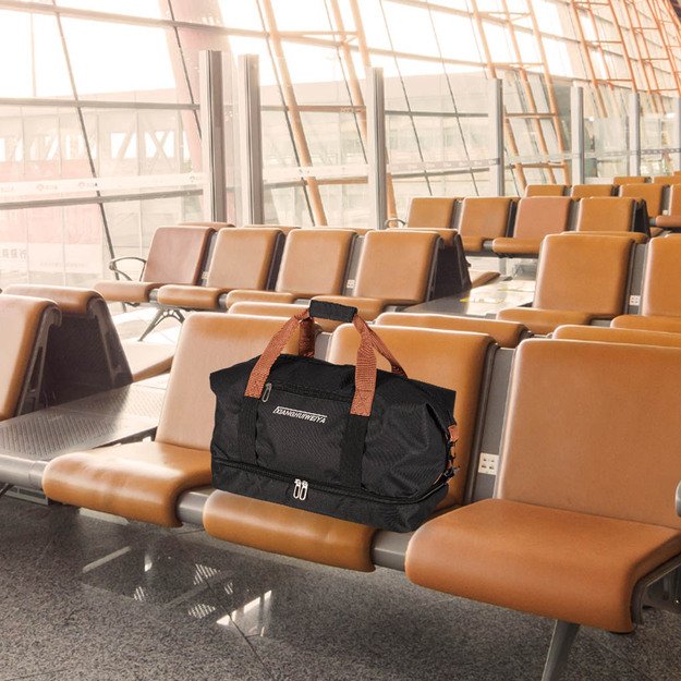 Sportinis kelioninis krep&scaron;ys rankinis bagažas lėktuvui turistinis juodas 8