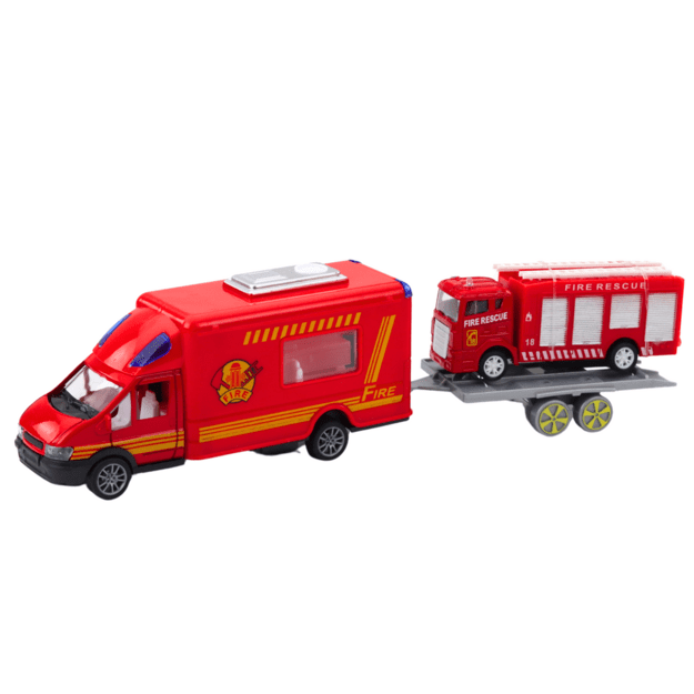 Fire Trucks Cars Drive Set Red 2
