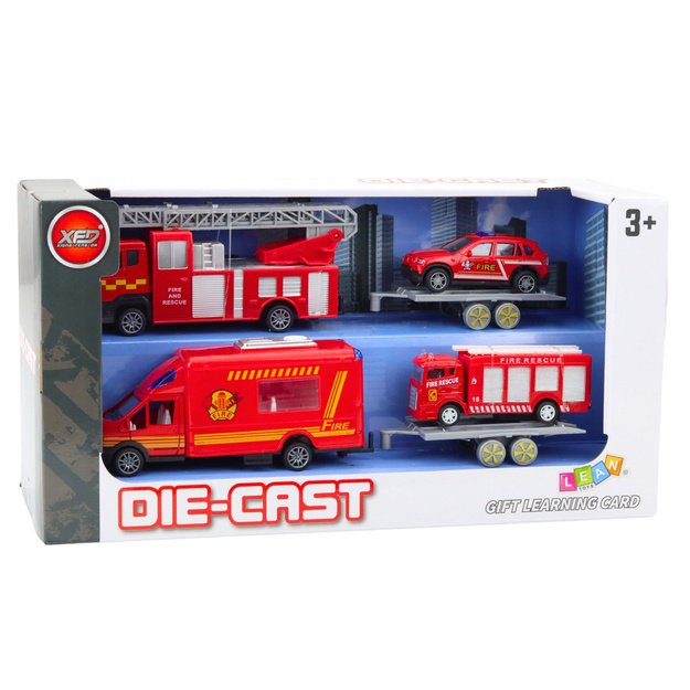 Fire Trucks Cars Drive Set Red 3