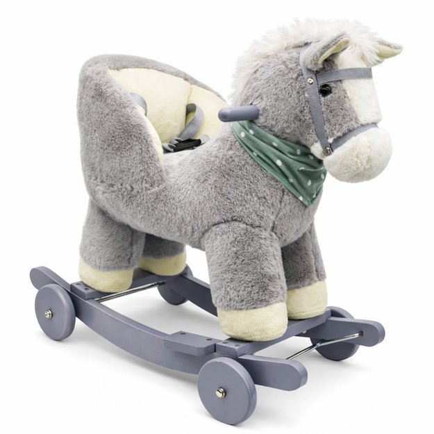 Rocking Horse Ride-on 2 in 1 Donkey Rocker for Toddlers Light Gray