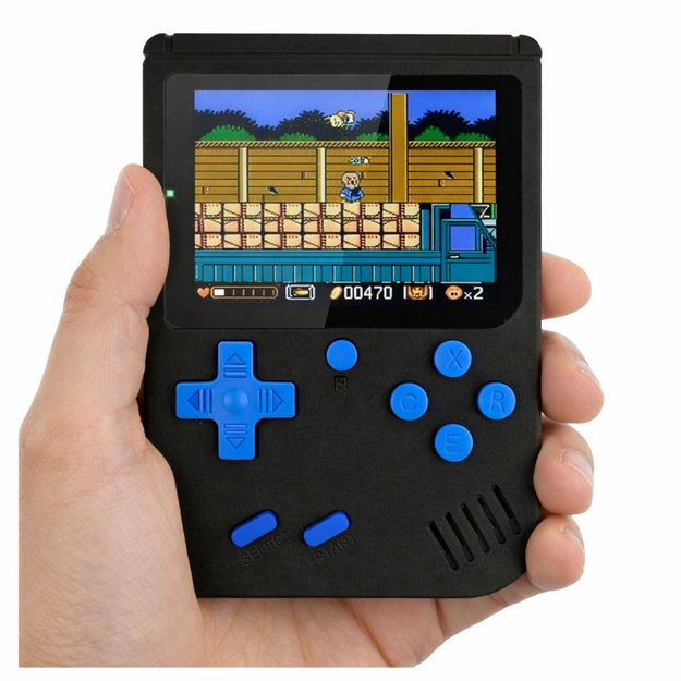 Nešiojama retro elektroninė žaidimų konsolė su 108 žaidimais, juodas 2