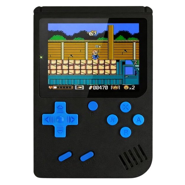 Nešiojama retro elektroninė žaidimų konsolė su 108 žaidimais, juodas 1