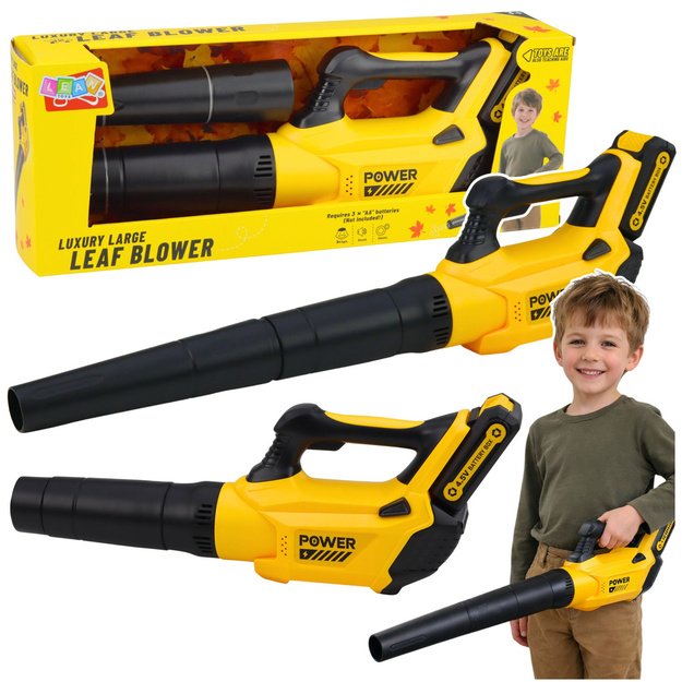 Žaislinis lapų pūstuvas vaikams su garso efektais, geltonas