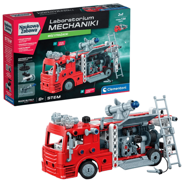 Scientific Fun Mechanics Laboratory Fire Truck Red Clementoni 50245