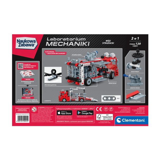 Scientific Fun Mechanics Laboratory Fire Truck Red Clementoni 50245 7
