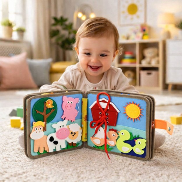 Sensory Educational Book Felt 3D Animals Deer 3