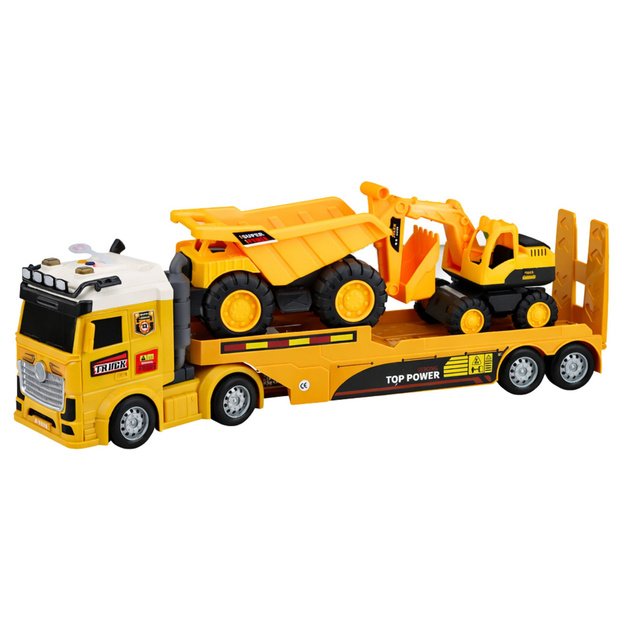 Construction Vehicles Set Truck Tow Truck Excavator Dump Truck Lights Sound 1